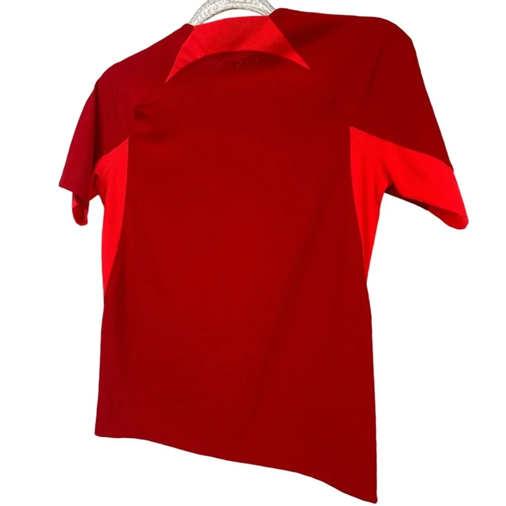 Nike Dri-FIT Strike Women Red Soccer Training Top Short Sleeve Jersey Large